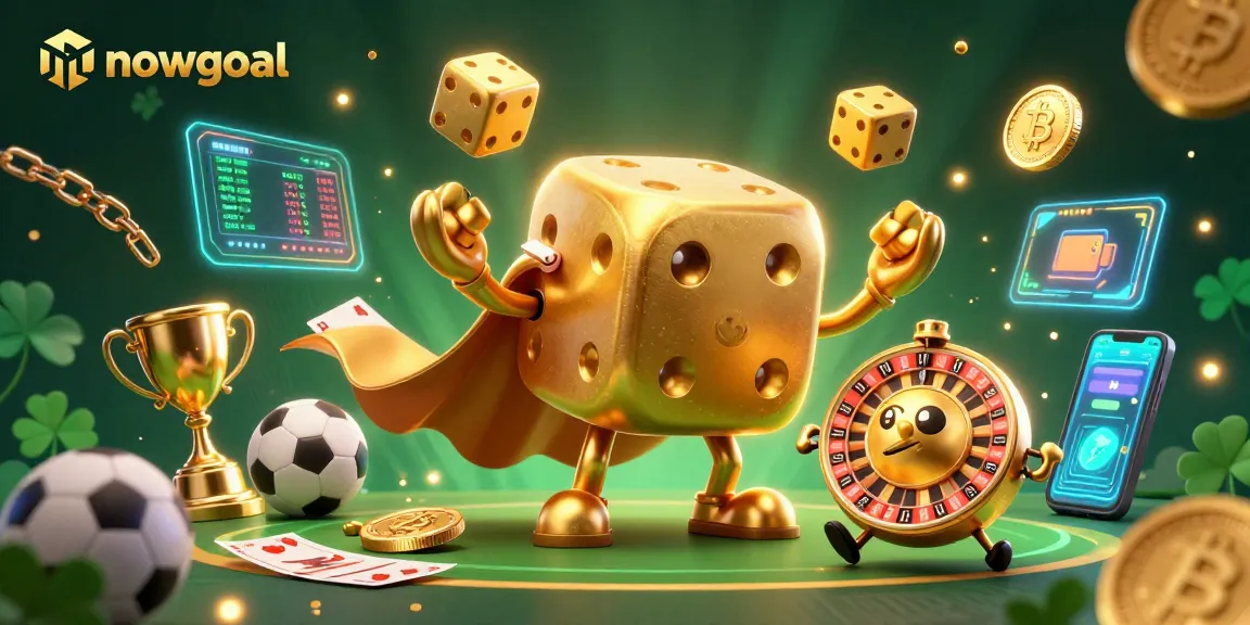Bet on nowgoal sports scores with vibrant casino elements and 3D characters showcasing sports betting