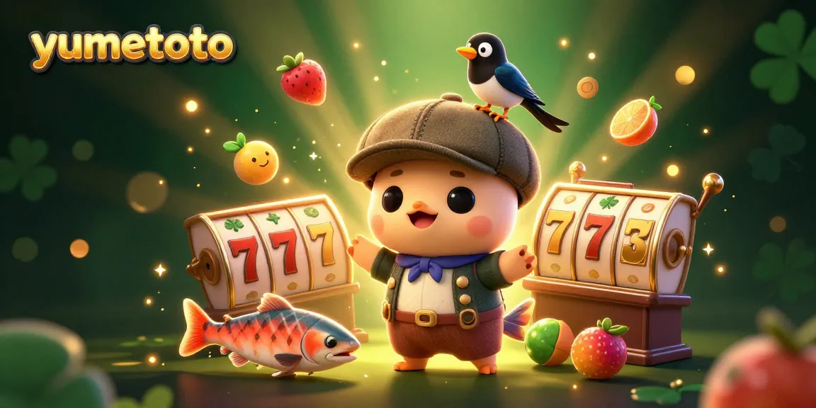Experience thrilling gameplay on yumetoto with vibrant 3D illustrations of slots and characters in action.