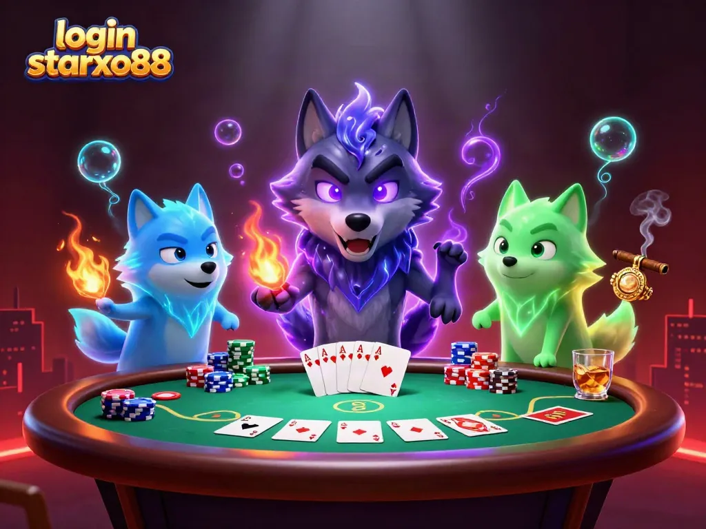 Engage in high-stakes play with login starxo88 at a vibrant 3D casino scene.