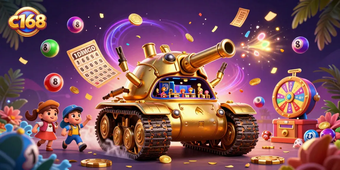 Experience the vibrant casino atmosphere of c168 with a dynamic golden beetle tank revealing exciting gaming action.