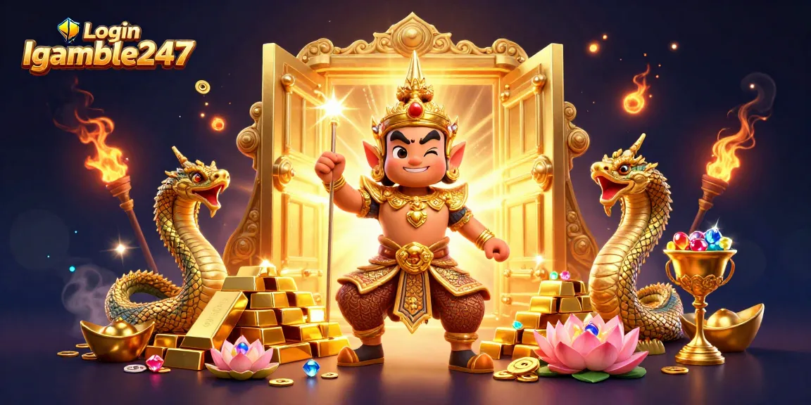 Experience thrilling wins at Login Igamble247 with giant treasures and lively characters in a dynamic casino scene.