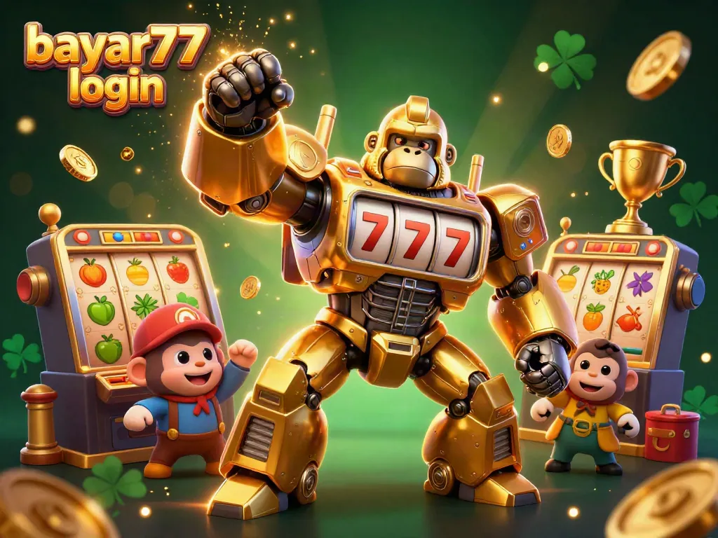 Experience smooth gaming and big wins with bayar77 login in this vibrant 3D casino scene.