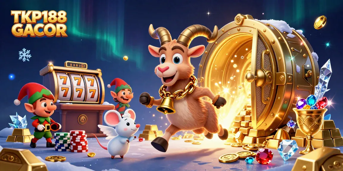 Engage in winning slots with TKP188 GACOR at a playful cartoon casino filled with treasures and excitement.