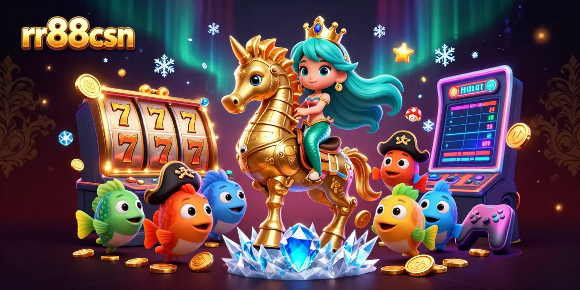 Spin and win with rr88csn in an enchanting underwater casino adventure filled with vibrant colorful elements.
