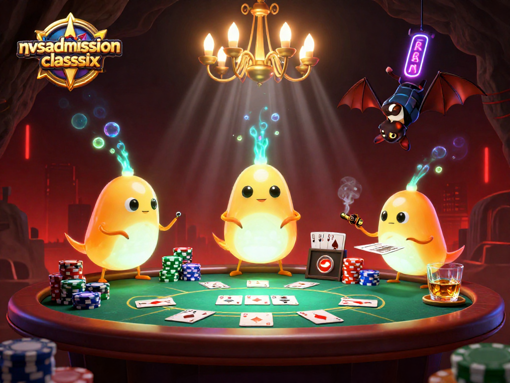 nvsadmissionclasssix features a vibrant cave casino lit by glowworms in an exciting gambling scene.
