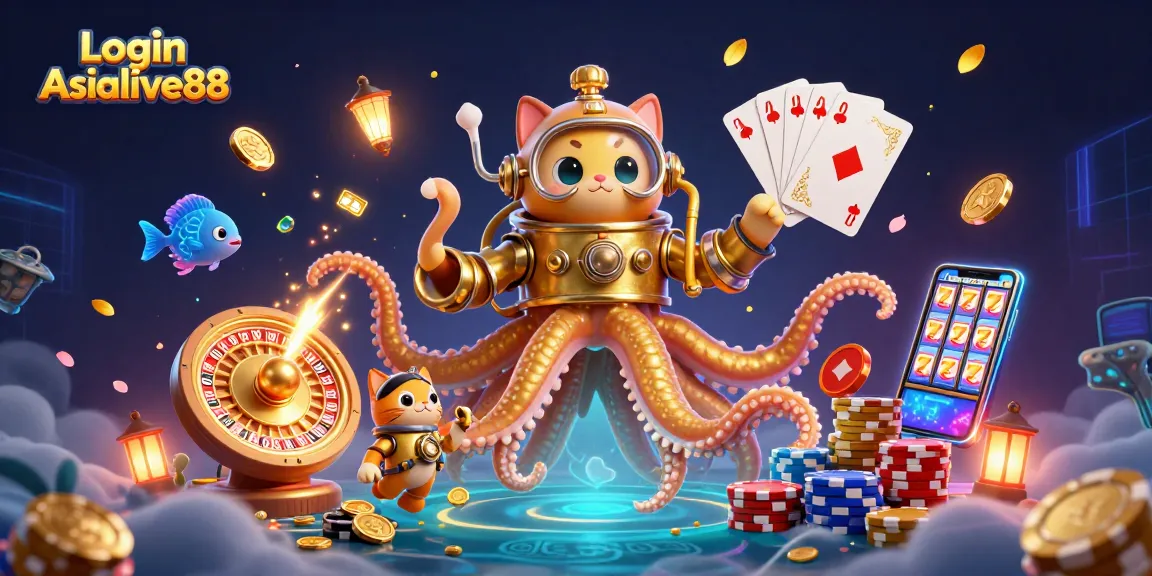 Engage with thrilling gaming at Login Asialive88 featuring vibrant casino elements and characters.