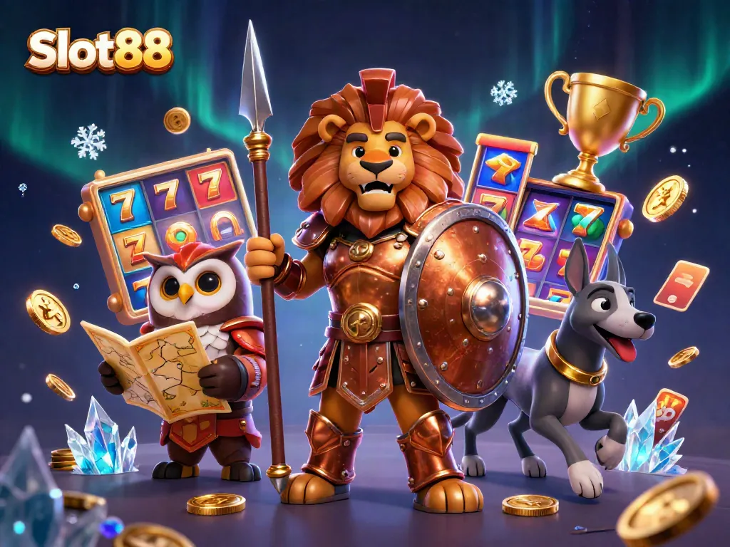 Slot88 tampil dengan karakter 3D dalam jasad slot modern, menunjukkan elemen dinamis taruhan yang mengesankan.