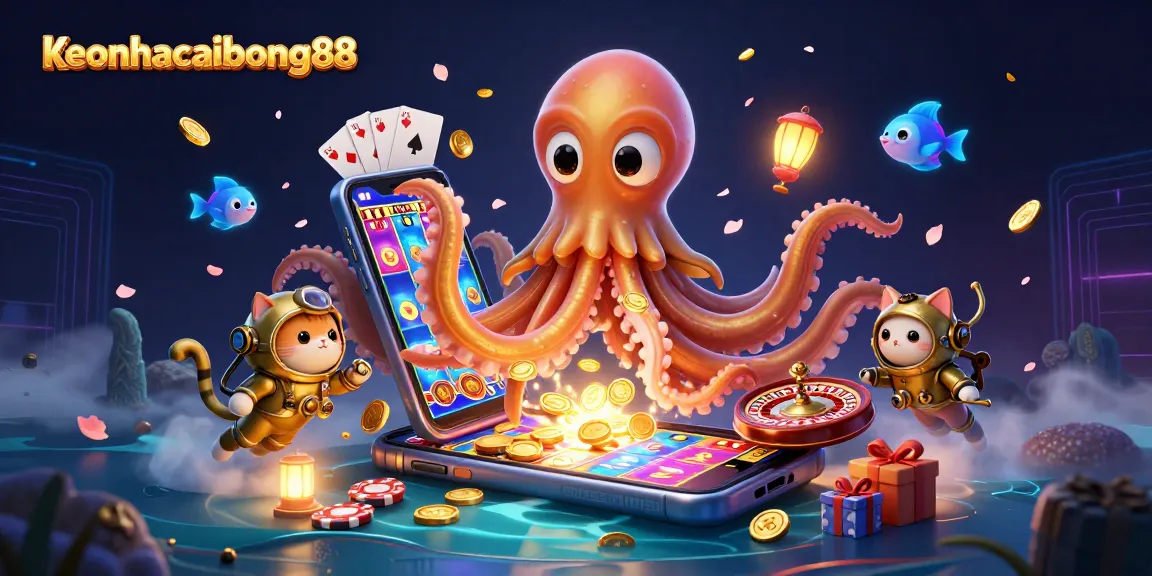 Experience keonhacaibong88 in a thrilling underwater adventure with vibrant casino elements.