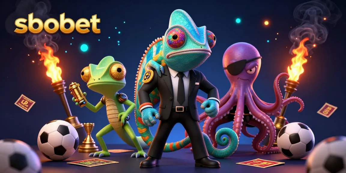 Experience sbobet sports betting excitement with colorful characters and dynamic elements in this rich illustration.