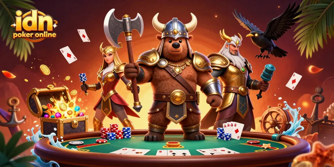 Visualisasikan idn poker online dengan karakter Viking tampil menonjol di dunia kasino.