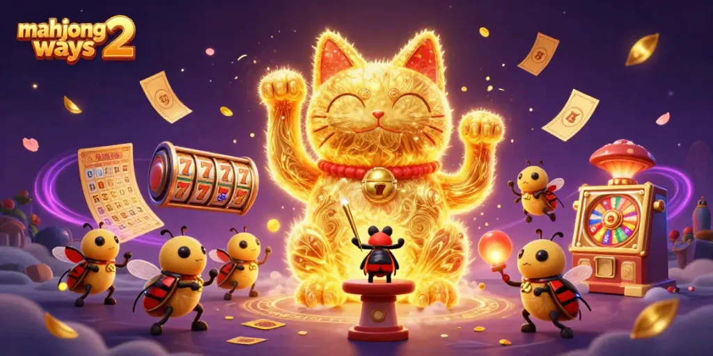 Experience winning chances with mahjong ways 2 in a vibrant casino scene filled with colorful elements.