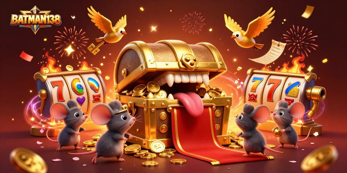 Engage with BATMAN138 and uncover exciting jackpot wins in this colorful casino illustration.