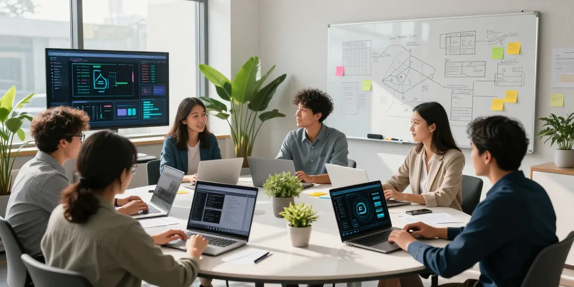 Team collaborates on AI tools 2026 in modern workspace, showcasing innovative tech solutions.