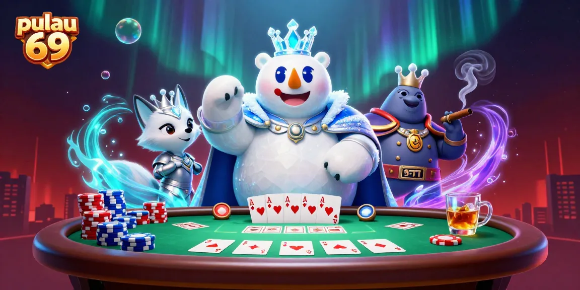 Experience the excitement of pulau 69 with an action-packed poker scene featuring royal characters.