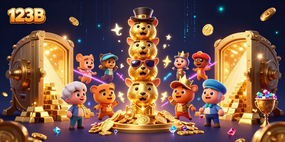 Experience vibrant 123B casino action with a dynamic golden totem pole and treasure elements.