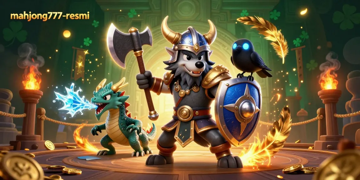 Play games at mahjong777-resmi with thrilling features like a Viking warrior and fierce dragon.
