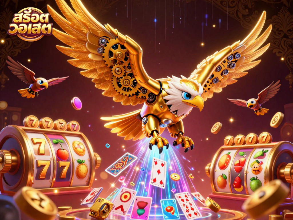Spin the slots with สล็อตวอเลท in this captivating 3D casino illustration showcasing vibrant elements.