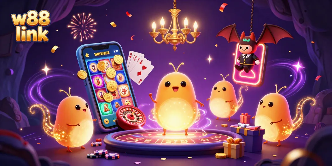 Experience exciting gameplay and vibrant visuals with the w88 link at this thrilling casino scene.