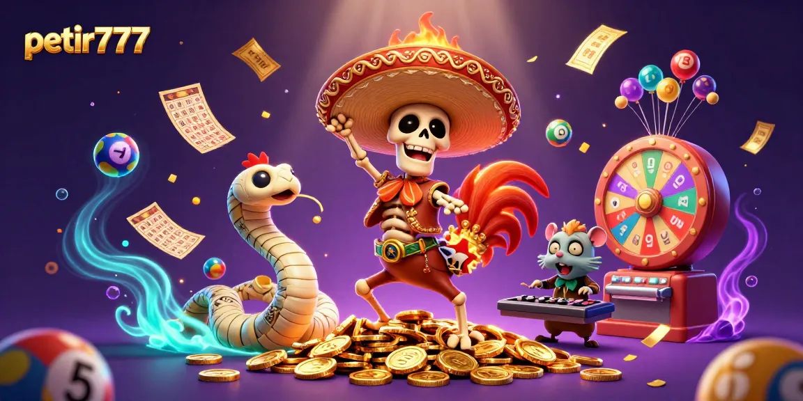 Experience thrilling games with petir777 by engaging colorful lottery balls and festive characters.