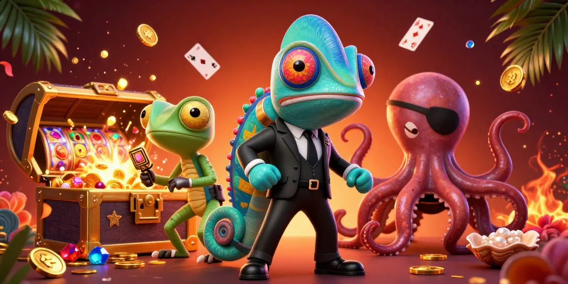 Menangkan peluang di gerhana toto dengan karakter kasino yang berkilau dalam ilustrasi 3D.