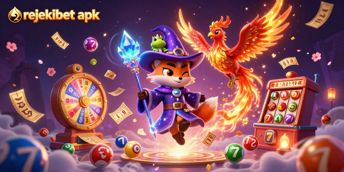 Engage with rejekibet apk in a vibrant 3D casino environment with mystical elements and dynamic game symbols.