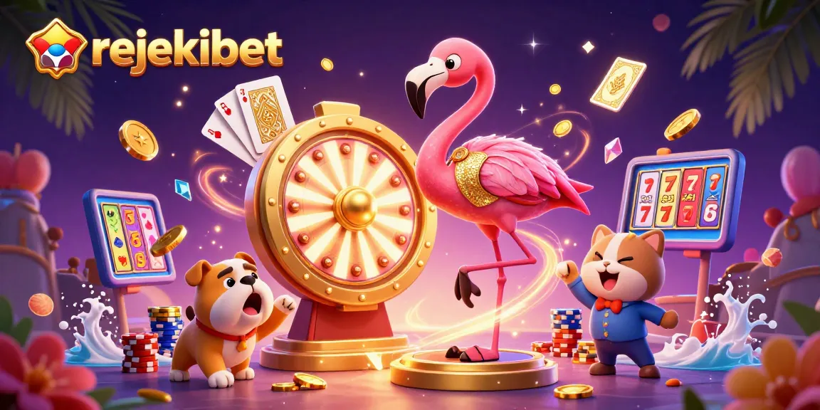 Spin and win big with rejekibet's exciting game show illustration featuring vibrant characters and dynamic game elements.