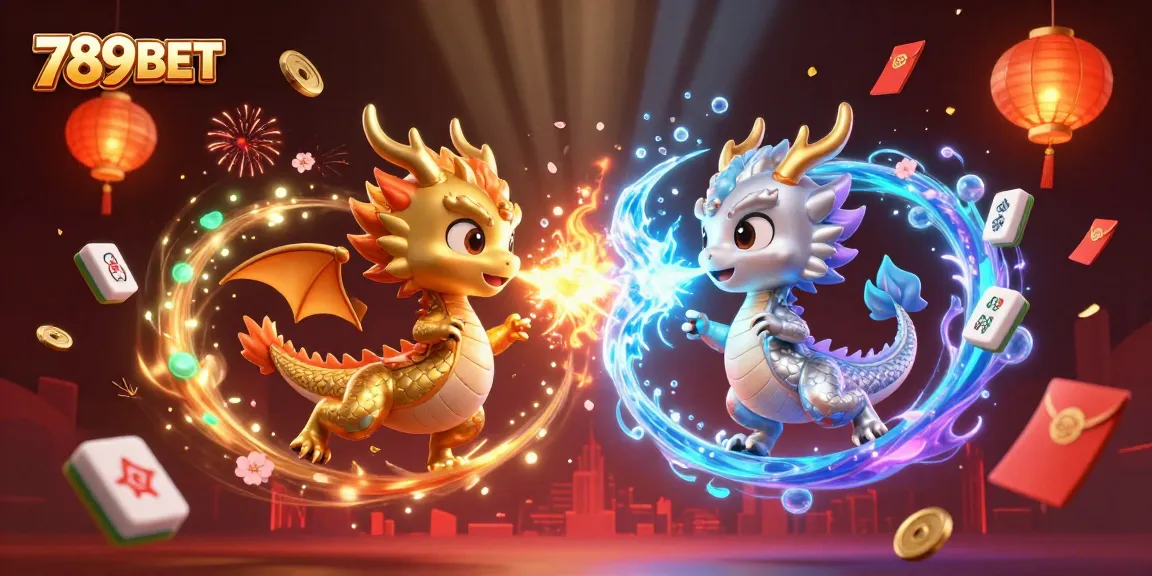 Experience thrilling gameplay with 789BET's dragons and colorful casino elements in a vibrant illustration.