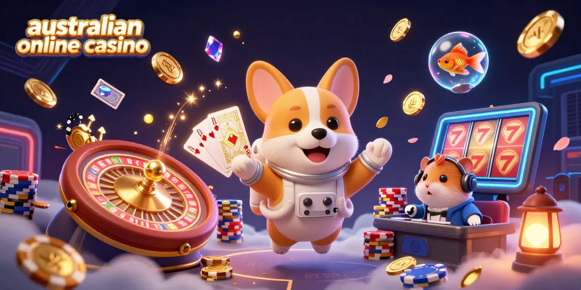 Experience the thrill of the australian online casino with 3D cartoon characters in an engaging, vibrant scene filled with excitement.