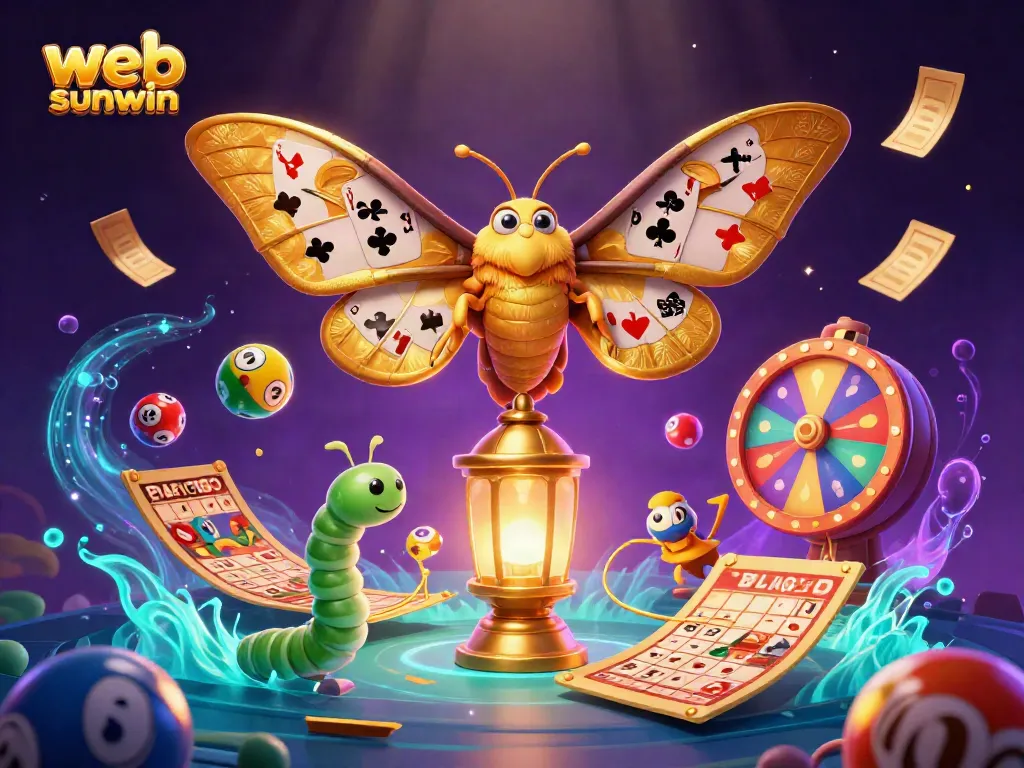 Experience the excitement of web sunwin with vibrant casino-themed elements in this detailed illustration.