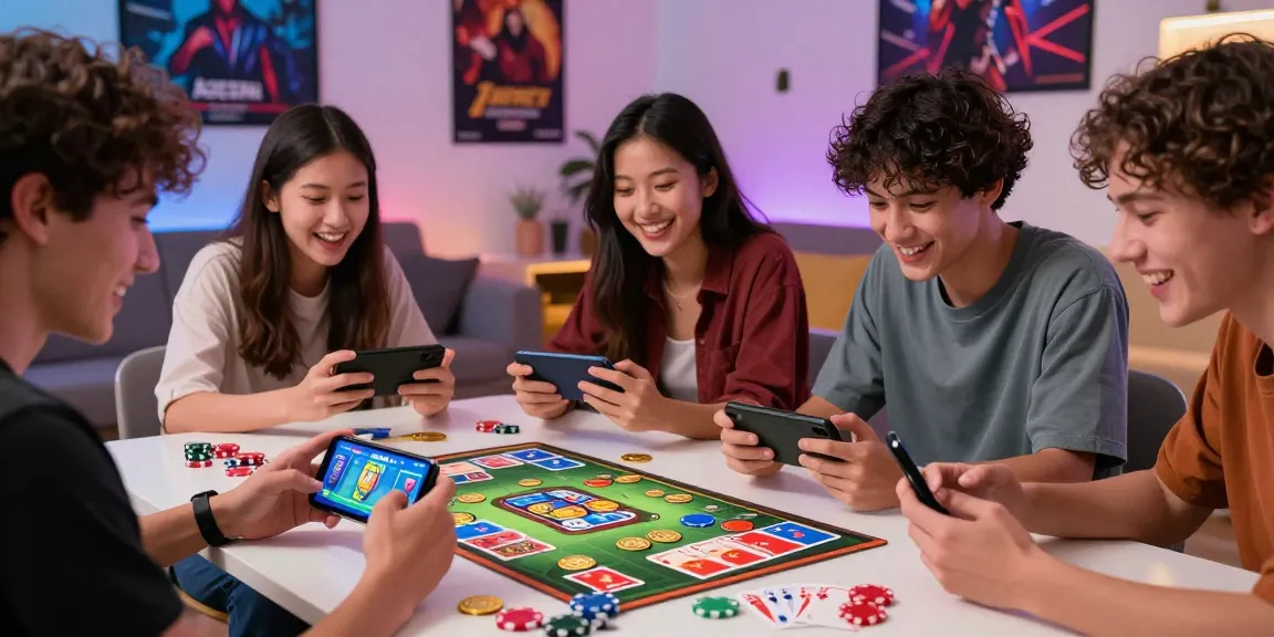 Win cash daily playing Card Rummy APK with friends in a lively living room.
