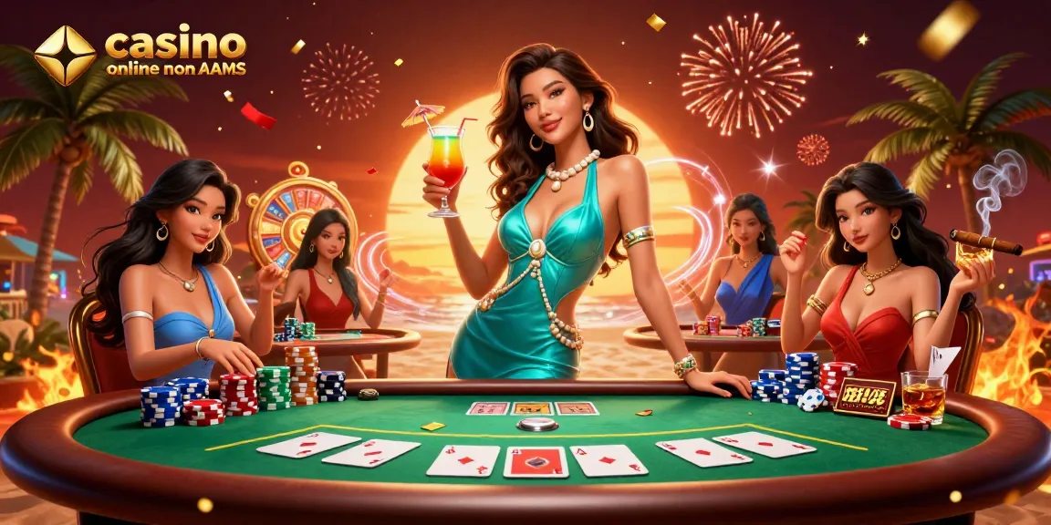 Scopri l'emozione del casino online non AAMS con elementi di gioco vivaci e uno sfondo glamour.