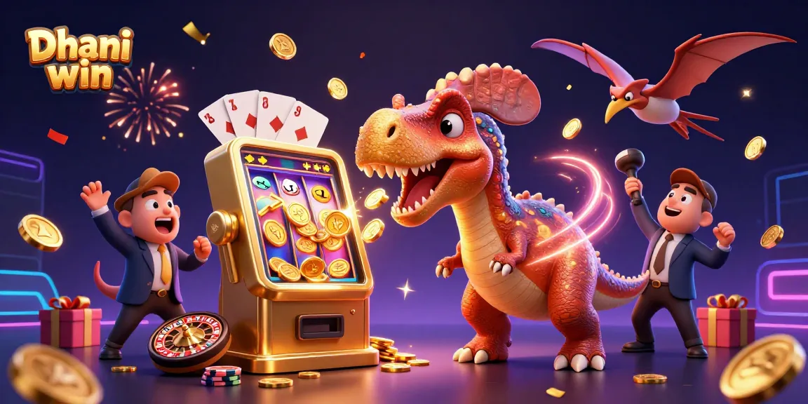 Dhani win characters celebrate big wins at the casino, featuring exciting jackpot elements and vibrant graphics.