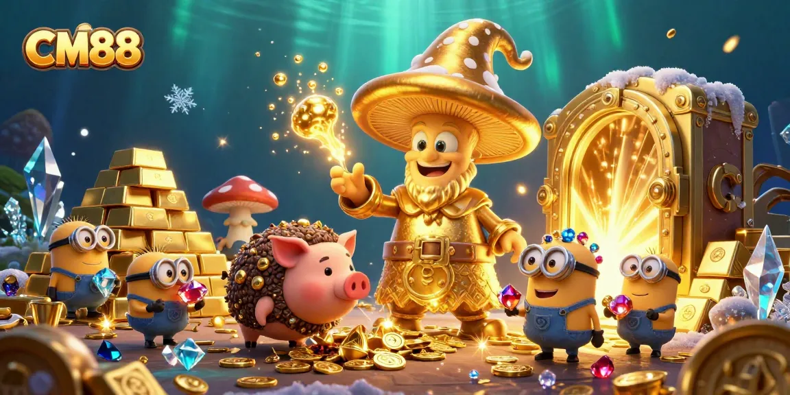 Experience winning strategies at CM88 with treasure and magical wins in this vibrant 3D illustration.