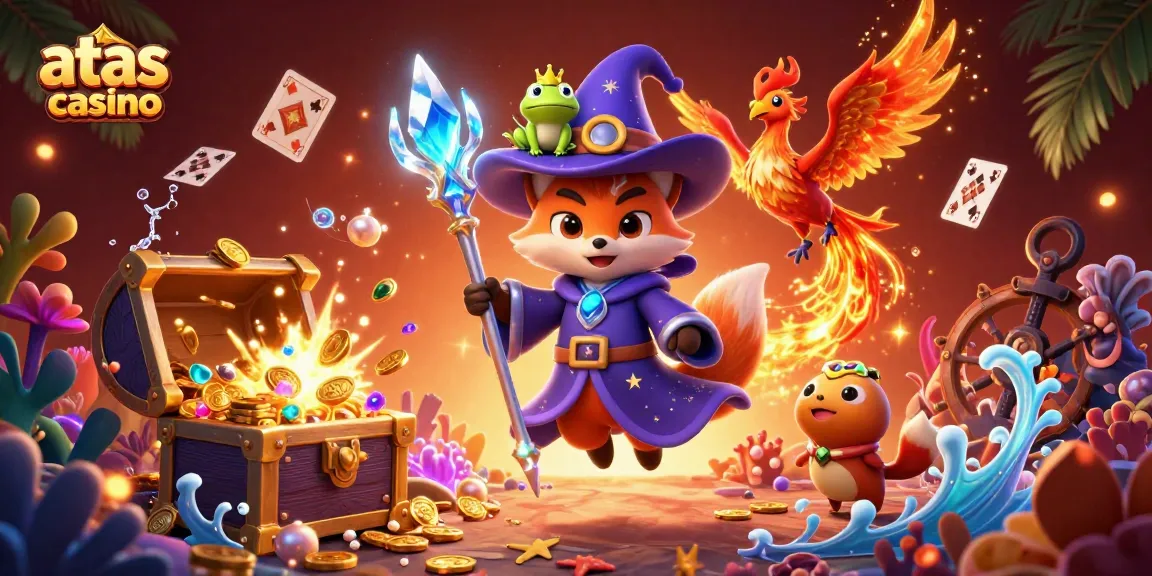 Experience dynamic gaming with atas casino, featuring vibrant characters and animated elements in a magical atmosphere.