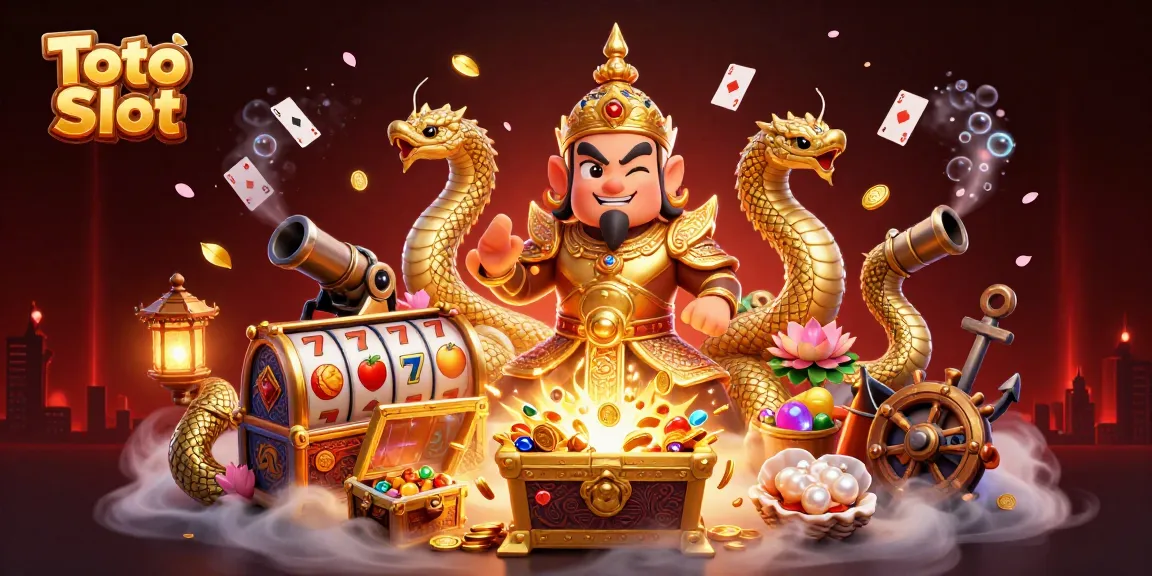 Toto Slot memikat pemain dengan ilustrasi slot yang penuh warna dan tema keberuntungan.