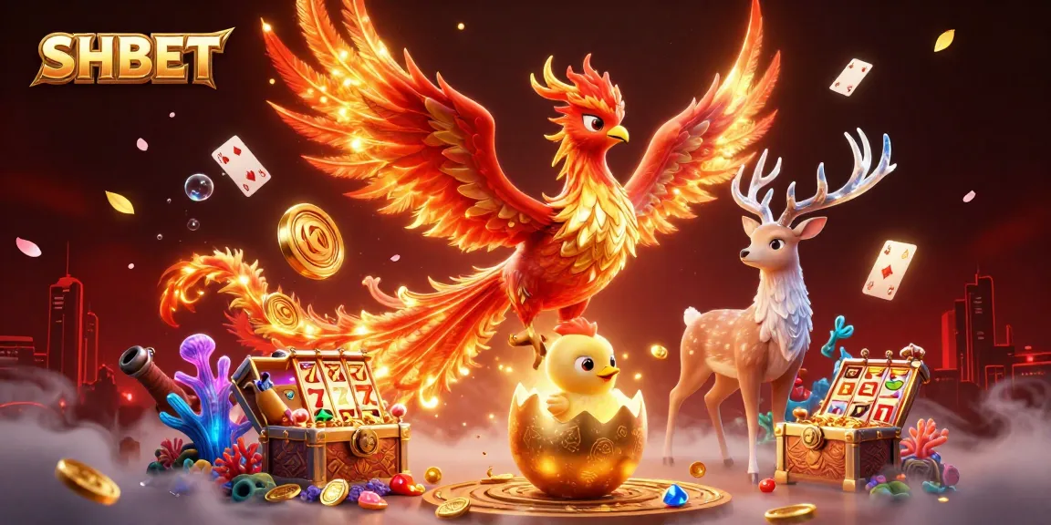 Experience thrilling moments at SHBET with vibrant 3D characters celebrating jackpot wins among dynamic casino elements.