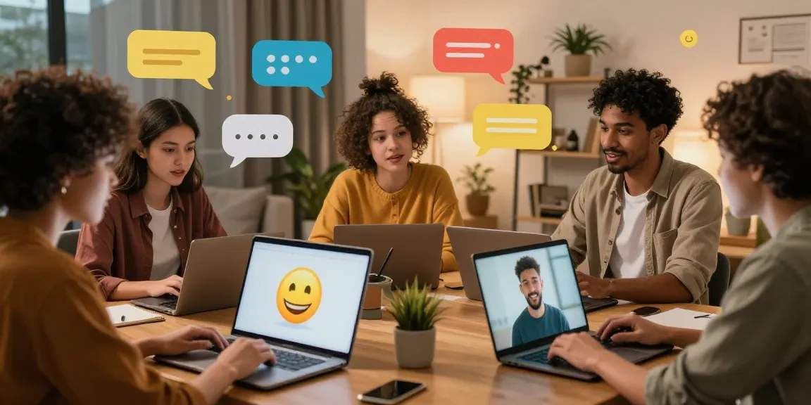 Engaging scene of شات فلة الخليج with diverse users connecting in lively online conversations.
