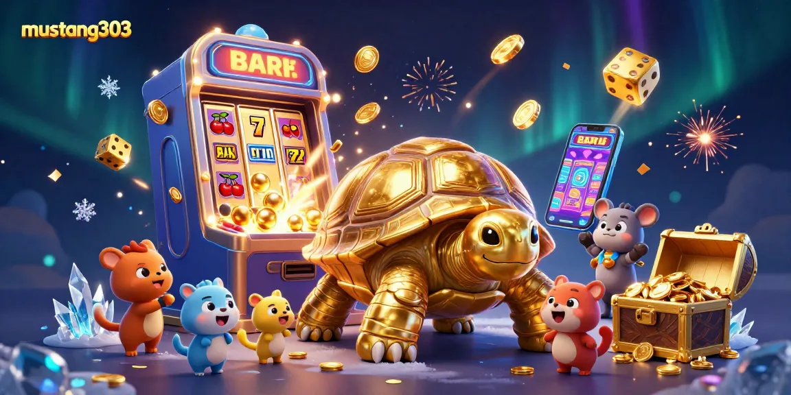 Experience the excitement of mustang303 with a vibrant 3D casino scene filled with action and fun.
