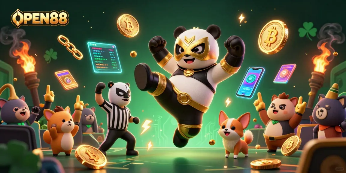 Experience the thrilling action at OPEN88 where animated characters celebrate with excitement!
