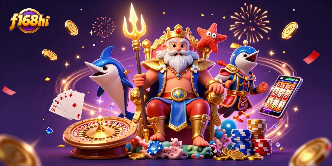 Experience exciting wins with f168hi, showcasing vibrant 3D casino elements and enchanting characters.