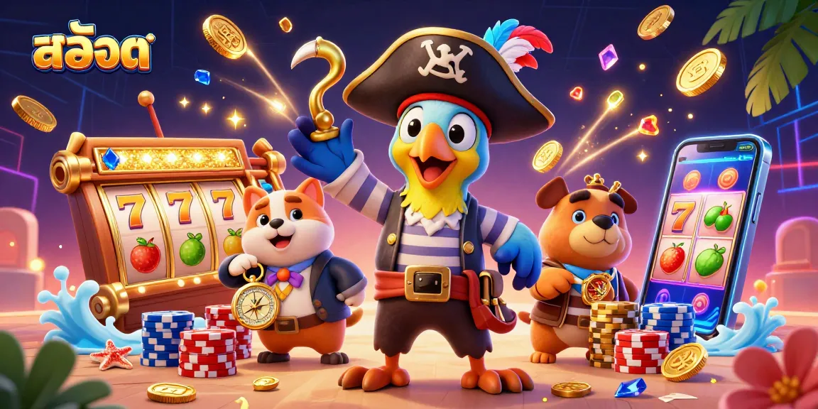 Engaging illustration showcasing สล็อต with vibrant characters and dazzling casino elements, perfect for gamblers.