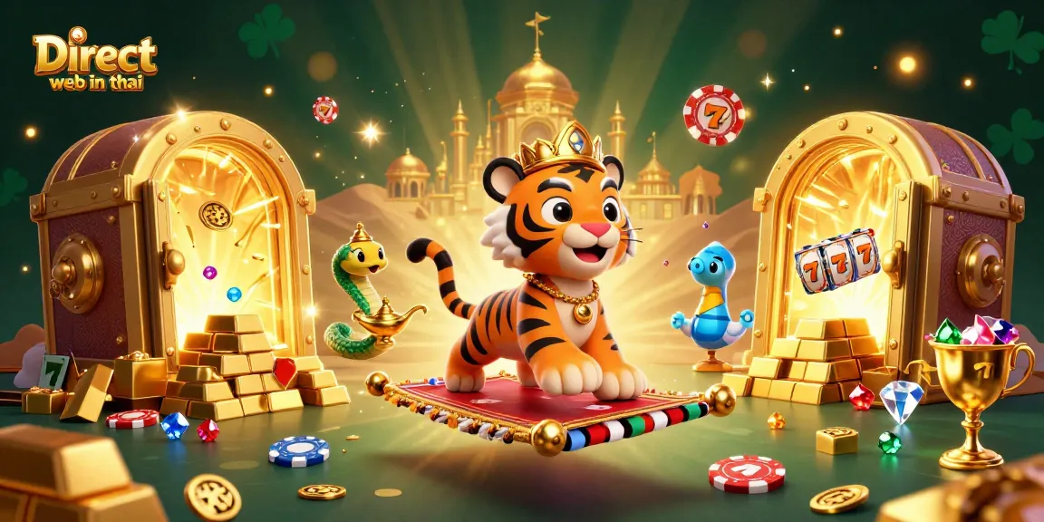Experience winning moments with Direct web in thai in this engaging casino-themed scene.