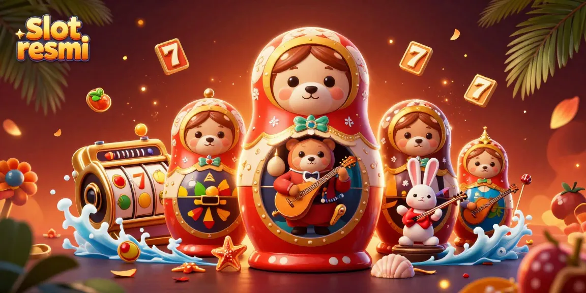 Experience exhilarating wins with slot resmi on this vibrant casino-themed illustration.