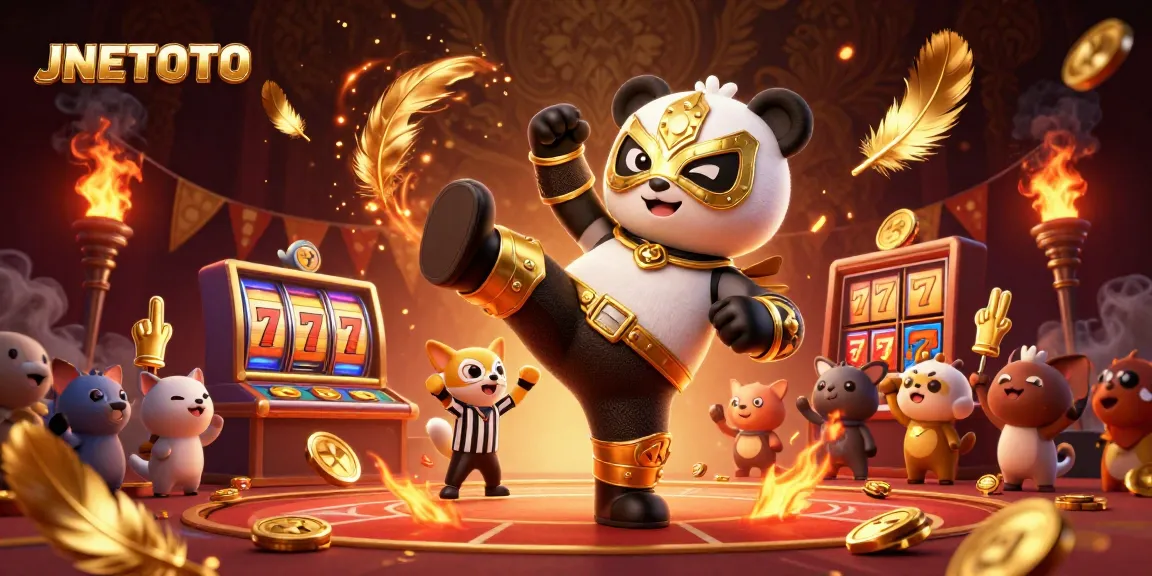 JNETOTO menghadirkan promo kasino penuh semangat dengan panda, koin emas, dan suasana ceria!