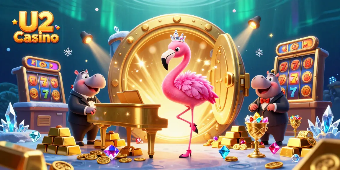 Experience the vibrant atmosphere of U2 Casino with lively characters, dynamic slot games, and rich treasures.