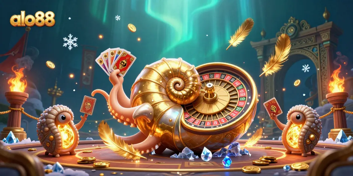 Experience the thrilling energy of alo88 with a giant nautilus roulette wheel and glowing ammonite companions.