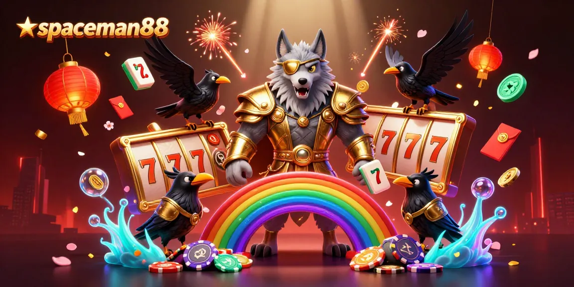 Experience the thrill of gambling with spaceman88 in a vibrant casino scene featuring Odin and amazing game elements.