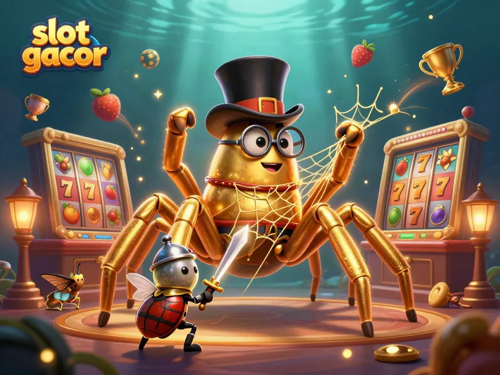 Experience thrilling gameplay in slot gacor as a golden tarantula spins a web of rewards.