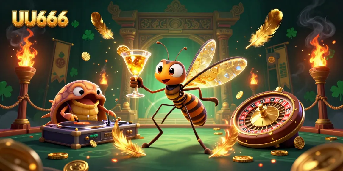 Spin and win big with UU666 at a vibrant casino scene featuring unique characters and rich game elements.