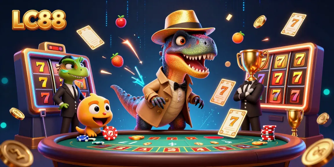 Place bets and spin reels at LC88 with a velociraptor card counter, thrilling casino action!
